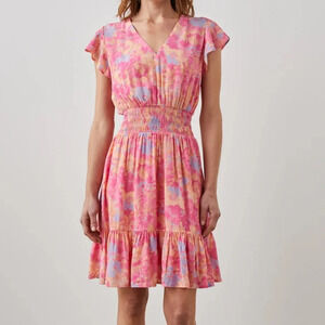 NEW Rails Dress Womens Medium Tara Passion Flower Bright Pink Feminine Beachy